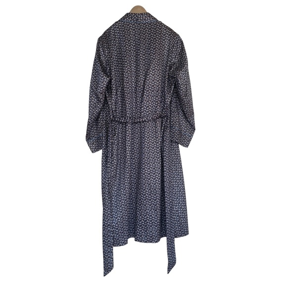Sulka Navy Blue Paisley Dressing Gown/Robe - Picture 2 of 4